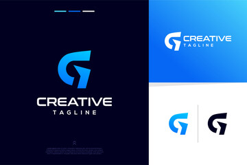 Abstract alphabet modern futuristic letter g design concept for branding logo design inspirations