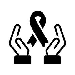 Vector solid black icon for Cancer