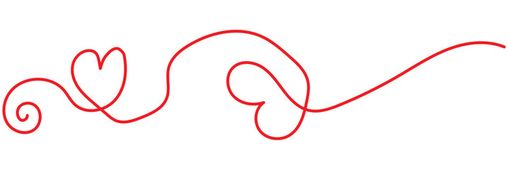 Romantic symbol drawing of hearts and pink heart shaped line background. Love doodle illustration for greeting card, web banner, invitation, wall art. in eps 10.