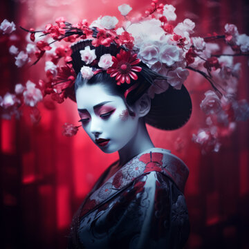 Sakura Spirit: Capturing the Essence of a Geisha  - Beautiful Women Portrait