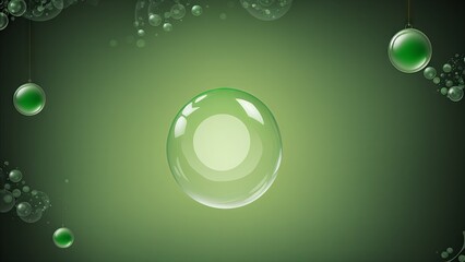 Green Orb Bubble Gradient Banner Background 