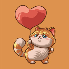 Cat Love mascot great illustration for your branding business