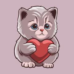 Cat Love mascot great illustration for your branding business