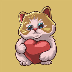 Cat Love mascot great illustration for your branding business