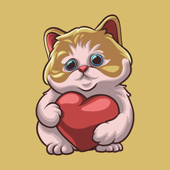 Cat Love mascot great illustration for your branding business