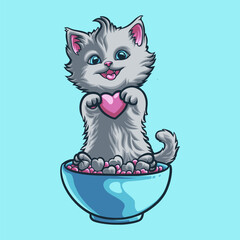 Cat Love mascot great illustration for your branding business