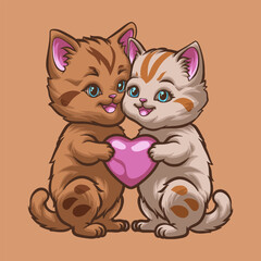 Fototapeta premium Cat Love mascot great illustration for your branding business