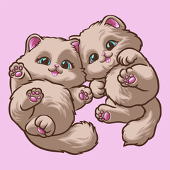 Cat Love mascot great illustration for your branding business
