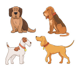 Set of cartoon dogs . Vector illustration - 737786835