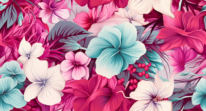 a large floral seamless pattern