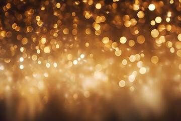 Abstract golden bokeh light background for party celebrations,
