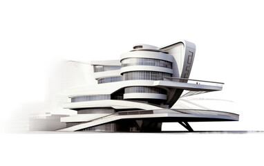 Futuristic Architectural Isolation on white background