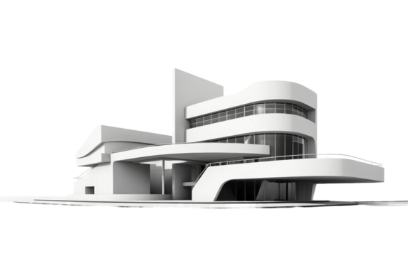 Post-Modern Architectural Form on white background