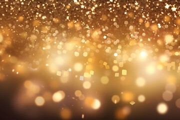 Abstract golden bokeh light background for party celebrations,
