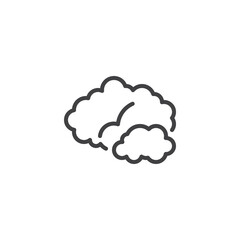 Fluffy clouds line icon