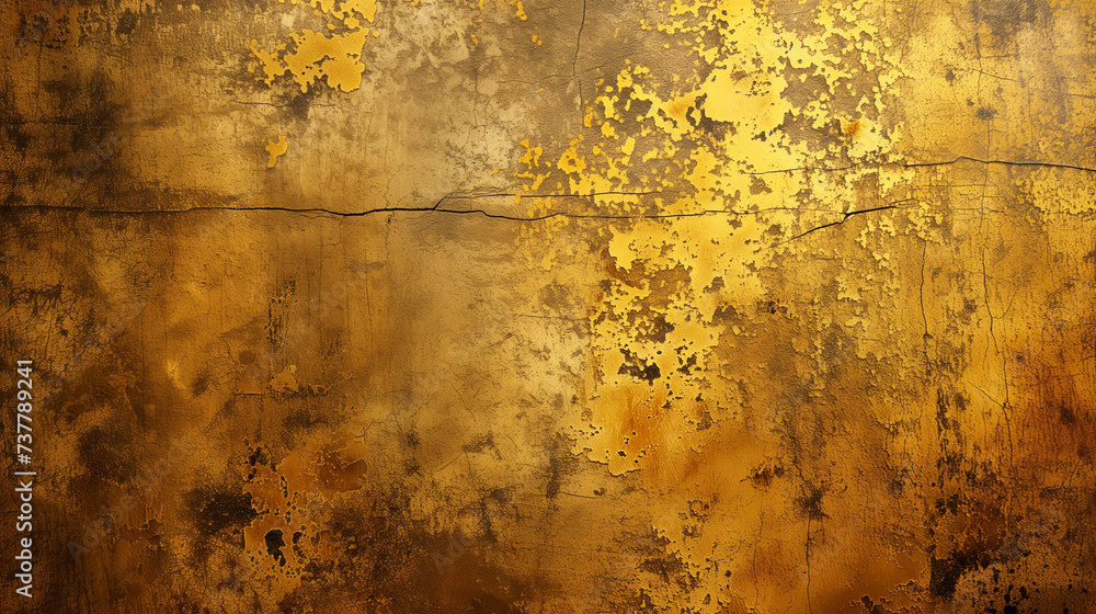 Wall mural abstract golden texture background banner, luxury scratched grungy aged vintage retro gold stone. co - Wall murals