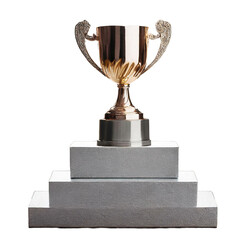 gold trophy isolated on transparent background, png, trophy	
