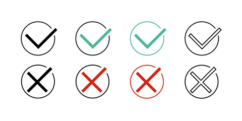 Set of check or tick icon 