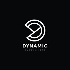dynamic logo letter d graphic design vector