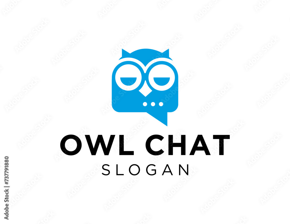 Poster the logo design is about owl chat and was created using the corel draw 2018 application with a white