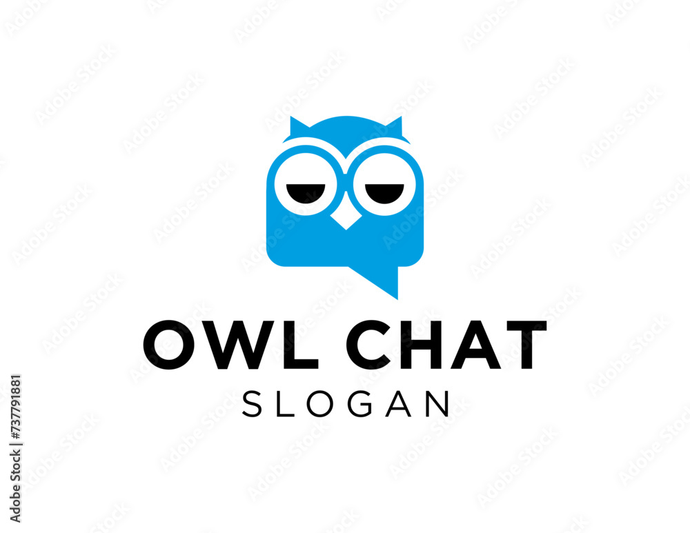 Poster the logo design is about owl chat and was created using the corel draw 2018 application with a white