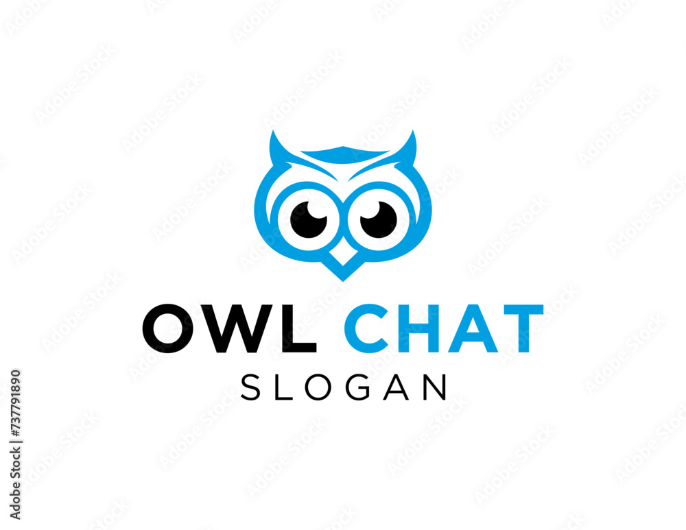 Poster the logo design is about owl chat and was created using the corel draw 2018 application with a white