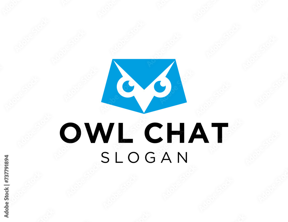 Poster the logo design is about owl chat and was created using the corel draw 2018 application with a white