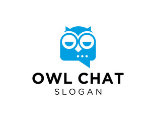 The logo design is about Owl Chat and was created using the Corel Draw 2018 application with a white background.