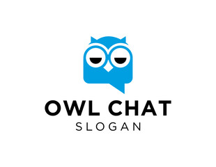 The logo design is about Owl Chat and was created using the Corel Draw 2018 application with a white background.