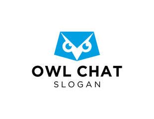 The logo design is about Owl Chat and was created using the Corel Draw 2018 application with a white background.