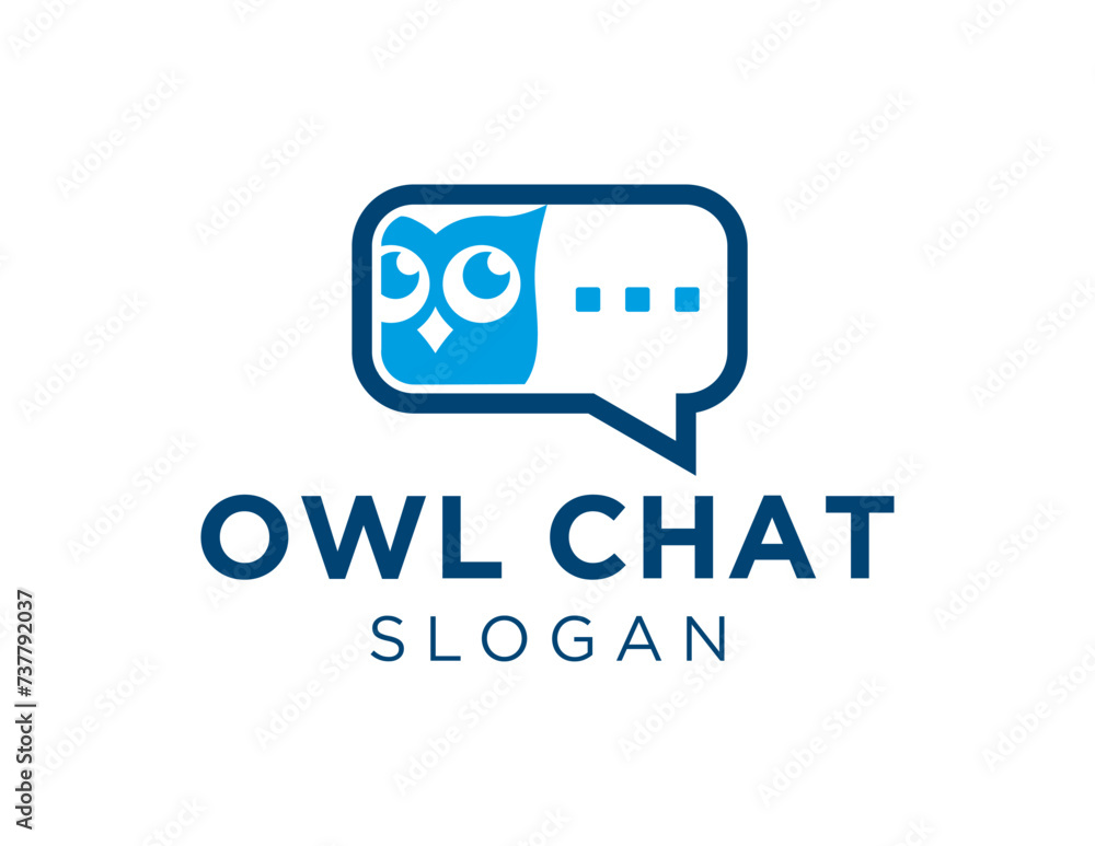 Poster the logo design is about owl chat and was created using the corel draw 2018 application with a white