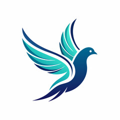 abstract simple dove bird fly high logo symbol illustration inspiration,Oral Facial logo design,  silhouette logo