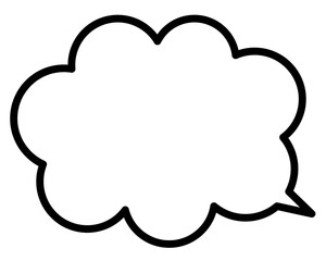 シンプルなモクモクした雲形の吹き出し