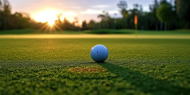 golf ball on the green grass