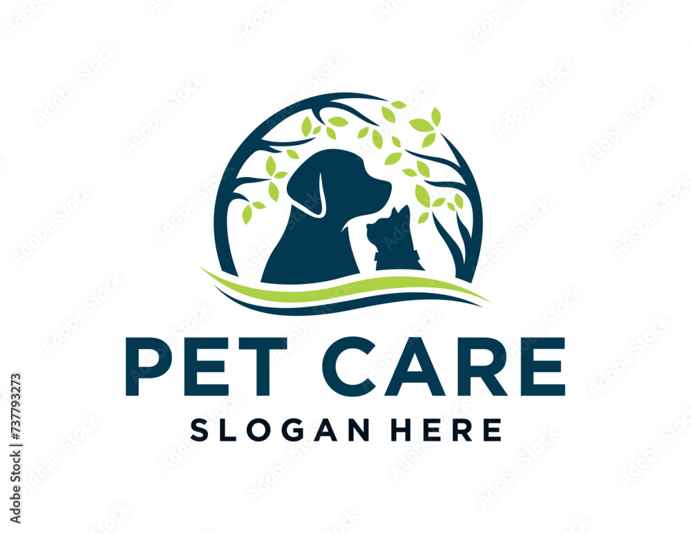 Poster the logo design is about pet care and was created using the corel draw 2018 application with a white