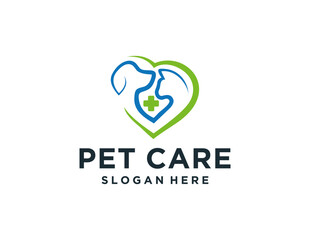 The logo design is about Pet Care and was created using the Corel Draw 2018 application with a white background.