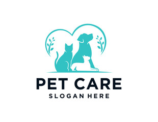 The logo design is about Pet Care and was created using the Corel Draw 2018 application with a white background.