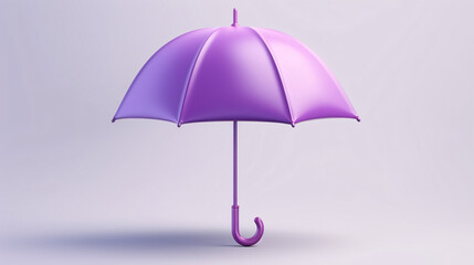 3D render plastic purple umbrella - Vector illustration.