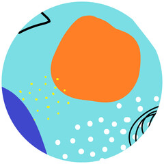 Pastel abstract circle irregular shape and doodle line background