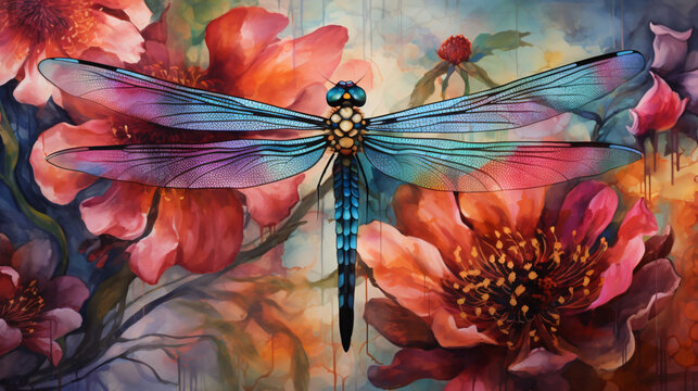 A painting of a dragonfly