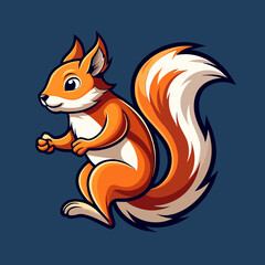 Jumping squirrel art logo design inspiration silhouette logo © Naeem