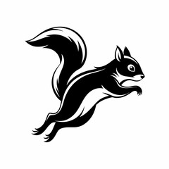 Jumping squirrel art logo design inspiration silhouette logo