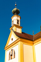 Church on a sunny summer day at Vilshofen, Danube, Bavaria, Germany