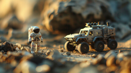 Embark on a visual odyssey with computer vision in miniature vehicles capturing their essence through macro photography as we delve into the cosmos of space exploration