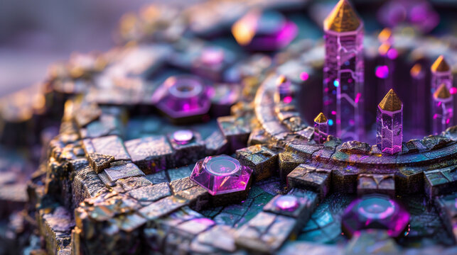 Explore the enchanting realm of fantasy miniatures where neural networks enhance macro photography guiding our journey through space exploration and the cosmic Kalachakra wheel