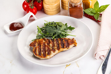 Delicous grilled pork meat steak