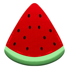 Watermelon Slice Cartoon illustration Watermelon Slice Icon Red Fruit Cartoon Watermelon Slice Isolated