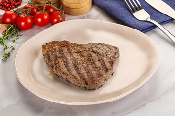 Grilled marble beef steak with sauce
