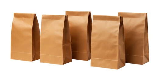 Identical brown paper bags, cut out