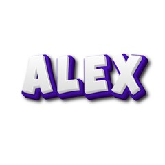 3D Alex name text banner